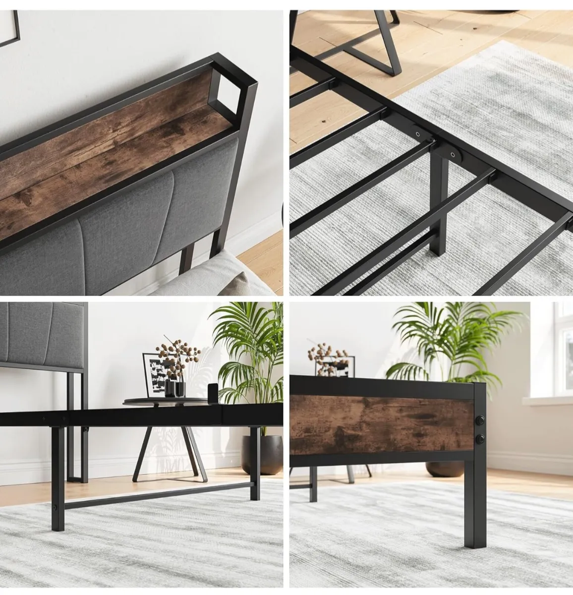 3ft Single Bed Frame with Storage Headboard - Image 3