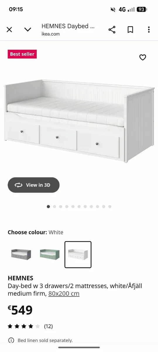 HEMNES
Day-bed with 3 drawers/2 mattresses - Image 2