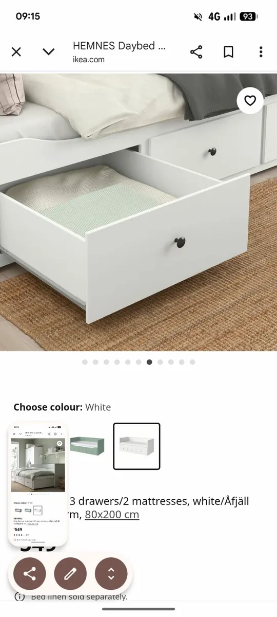 HEMNES
Day-bed with 3 drawers/2 mattresses - Image 4