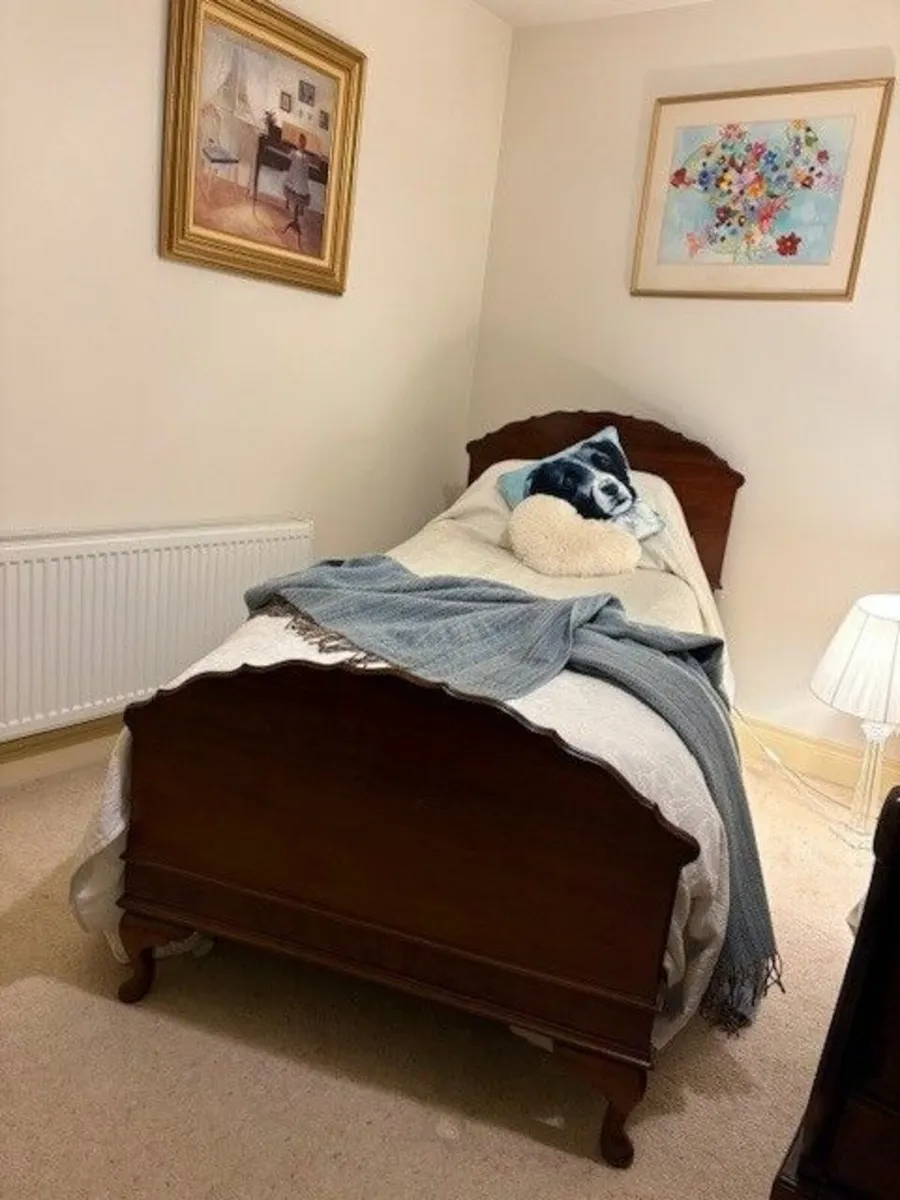 Vintage Mahogany Single Bed - Image 1