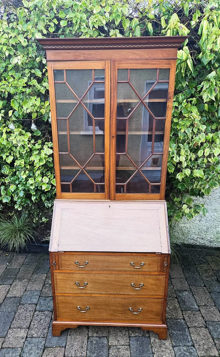 Edwardian Bureau Bookcase- Circa 1905 - Image 2
