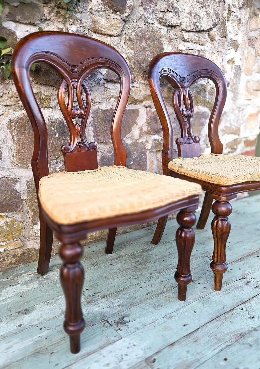 Pair of Mahogany Balloon Back Chairs - Image 3