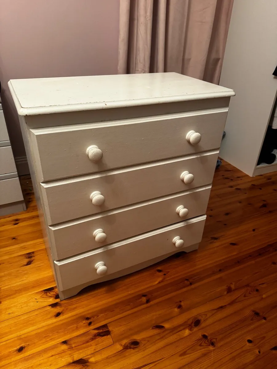 Chest of drawers white - wood - Image 2