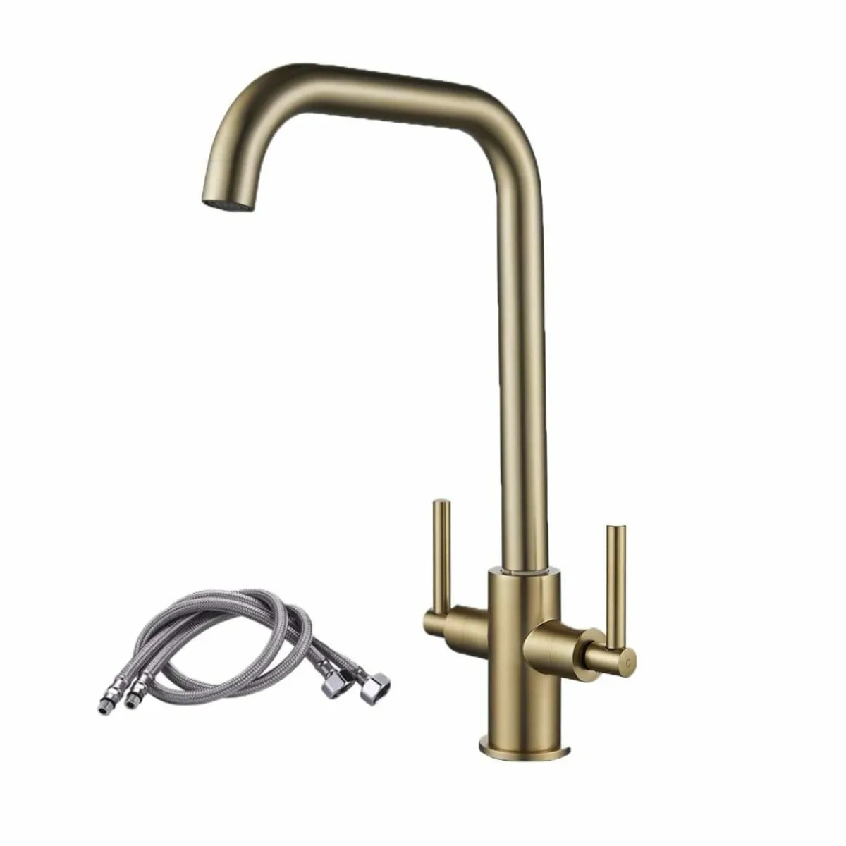 Kitchen Mixer Taps Monobloc Dual Lever Chrome - Image 1