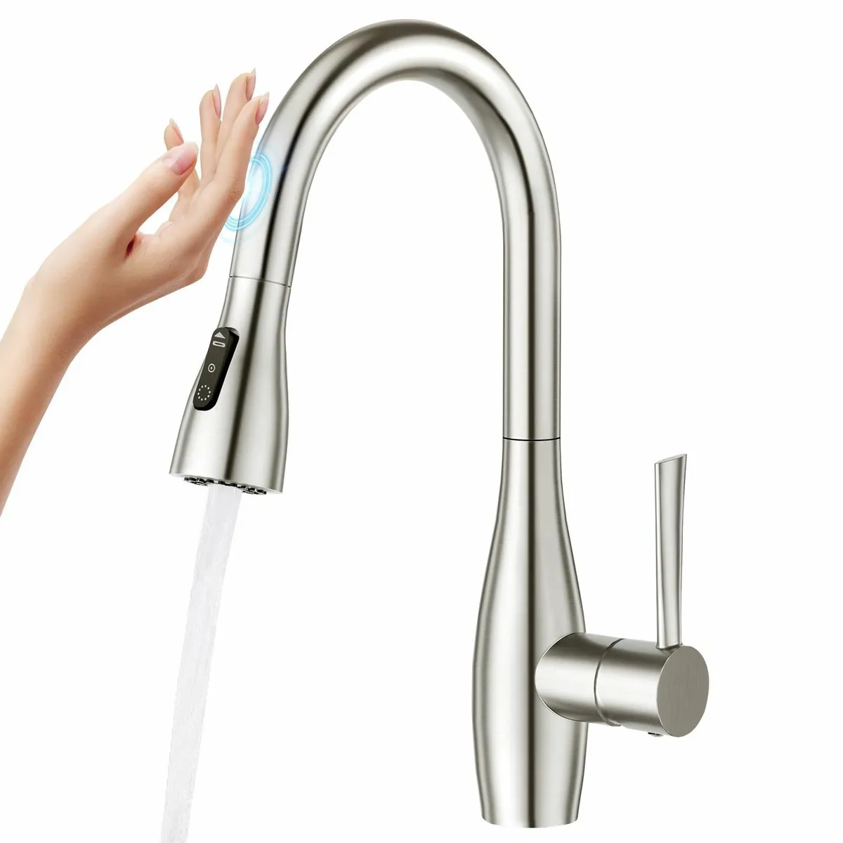 Touch Sensor Kitchen Tap On Mixer with Pull Out - Image 1