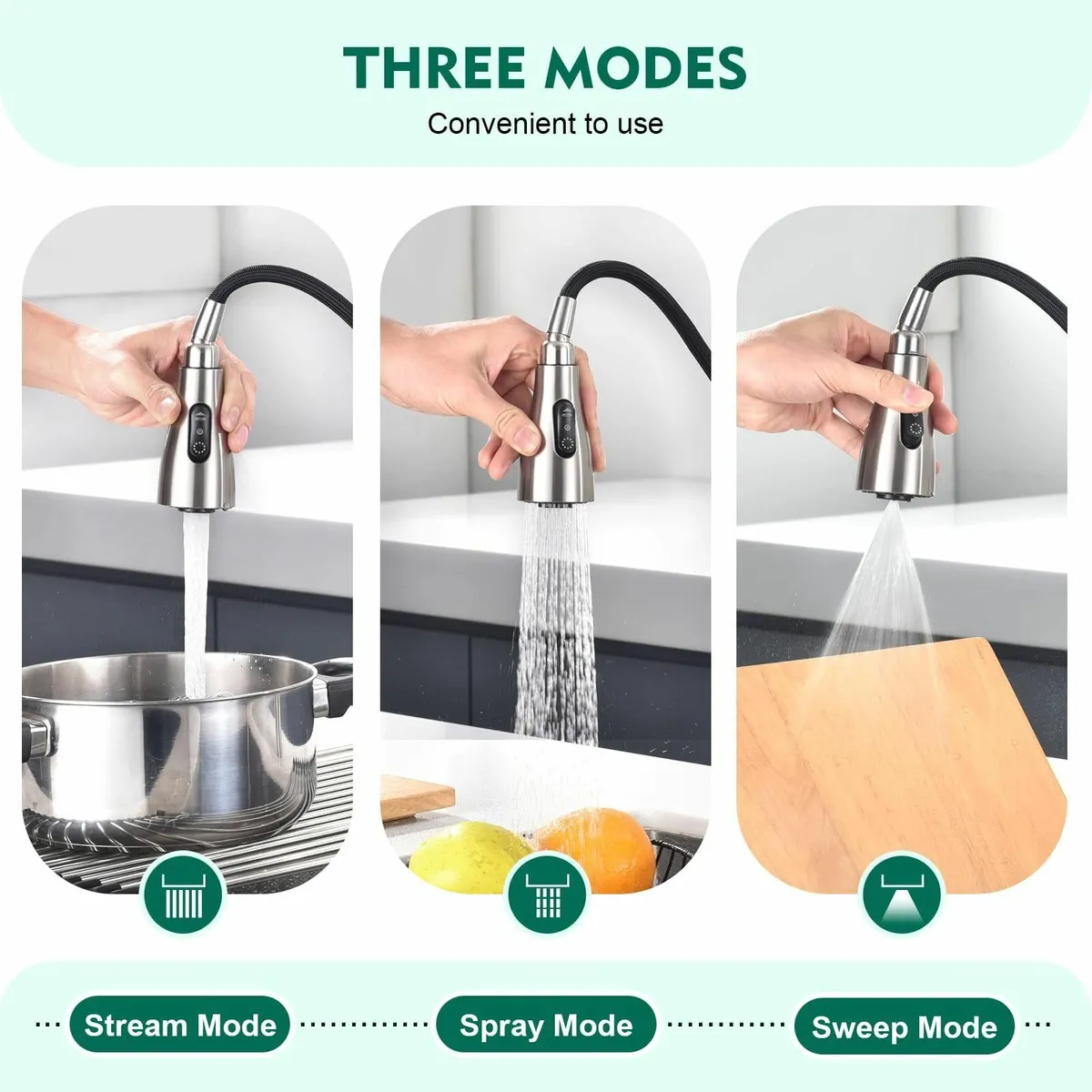 Touch Sensor Kitchen Tap On Mixer with Pull Out - Image 4