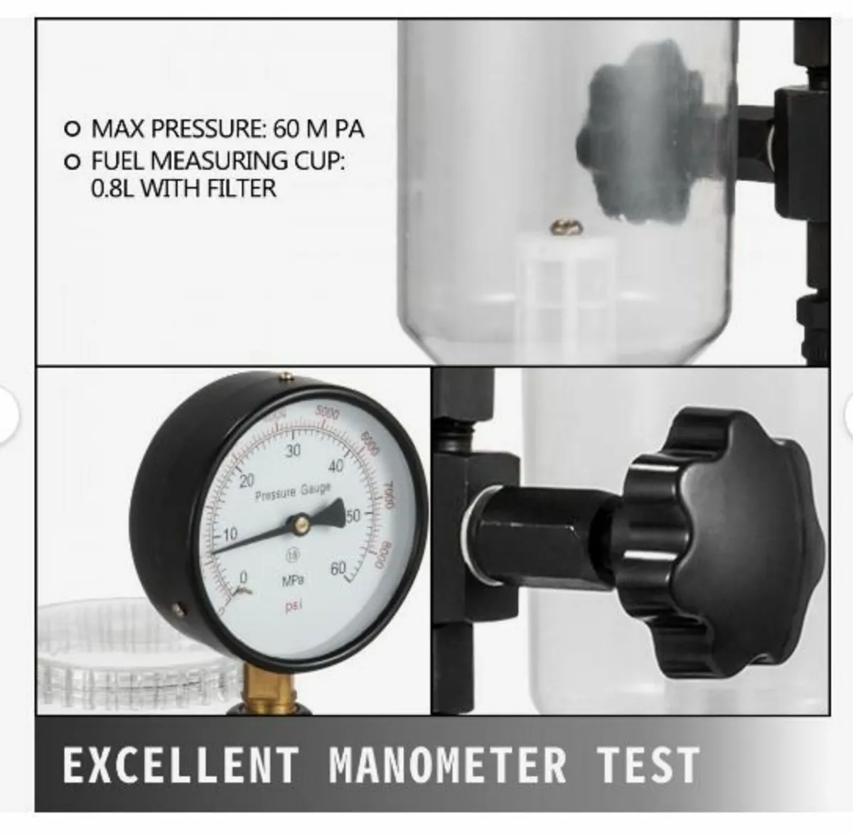 600 Bar Injector Tester 0.8L Fuel Pressure - Image 3