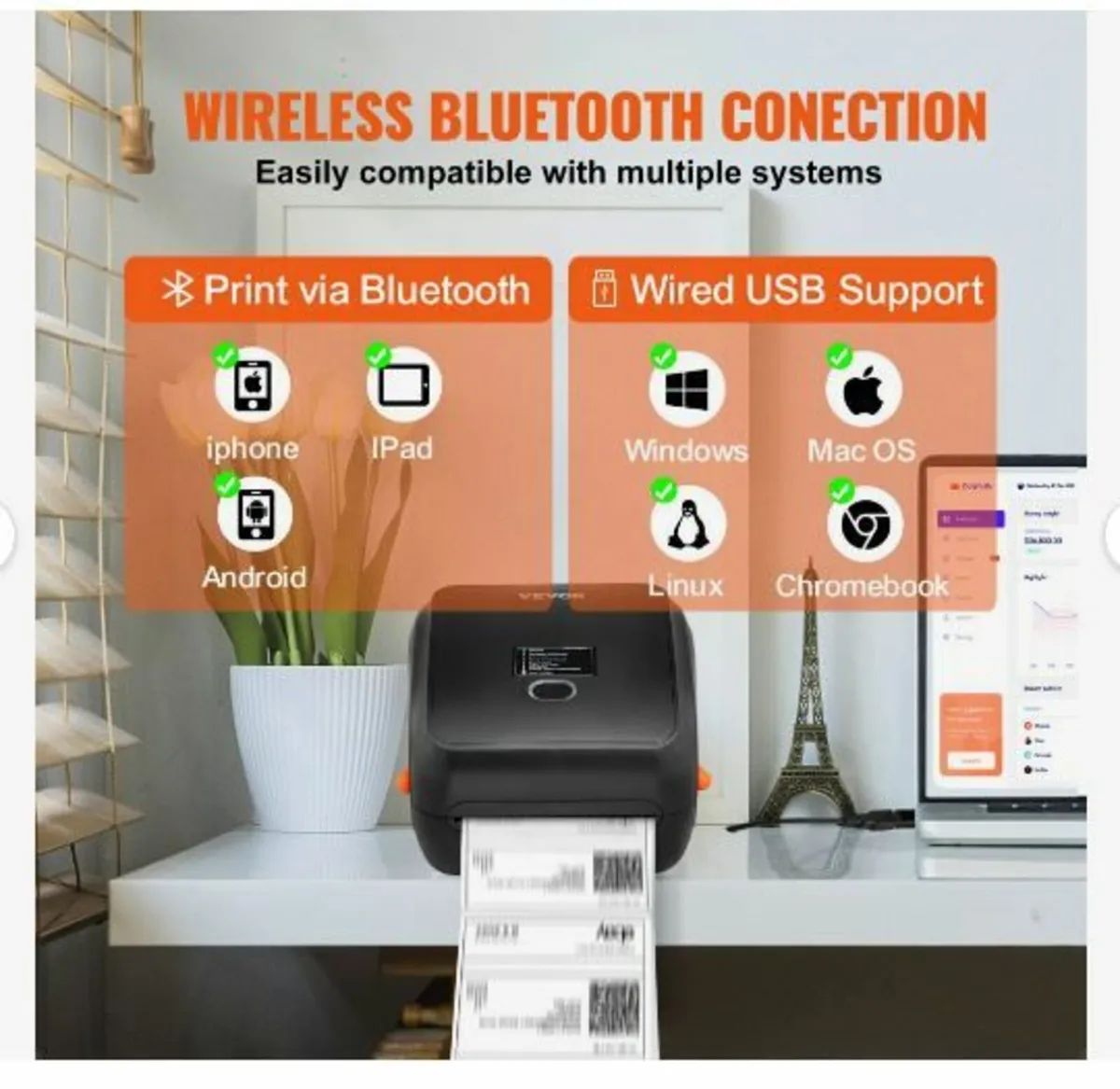 Thermal Label Printer, 300DPI for 4x6 Mailing - Image 4