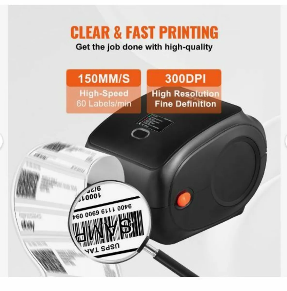 Thermal Label Printer, 300DPI for 4x6 Mailing - Image 2