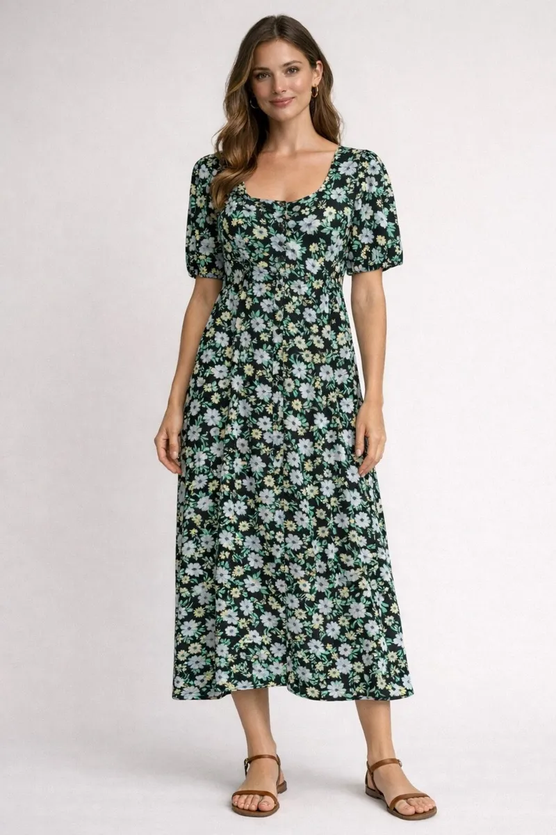 BRAND NEW Ladies Floral Dress: Size 10 - Image 1