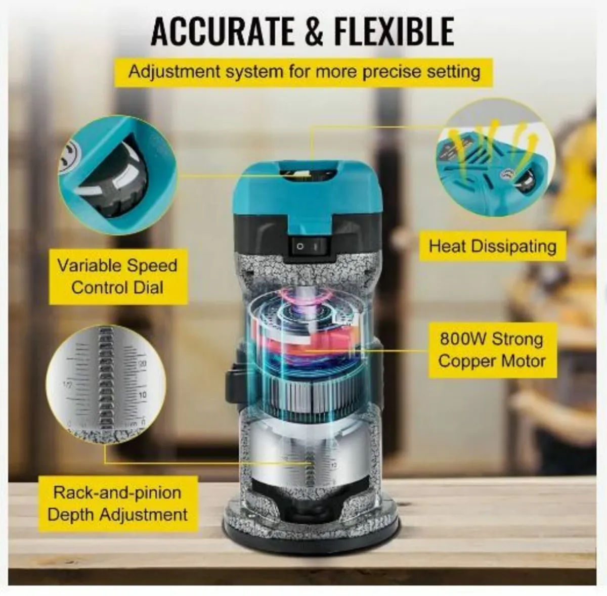 Router Tool, 710W Wood Router - Image 3