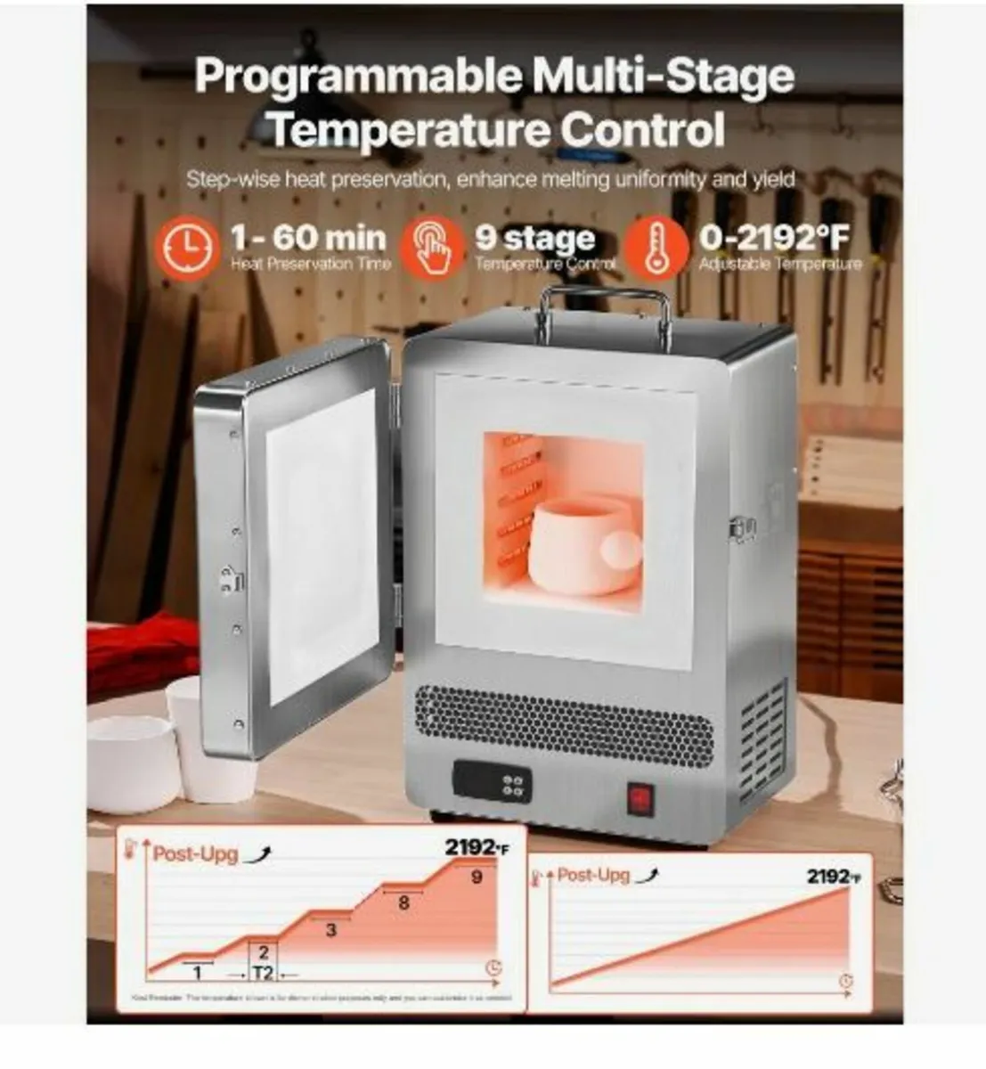 Tabletop Kiln Melter, 1500W Powerful Electric - Image 2