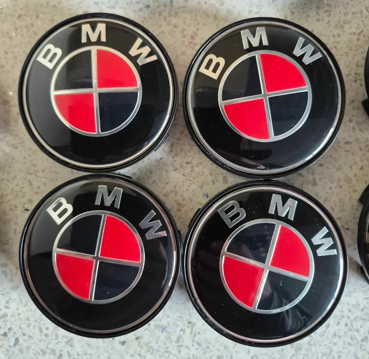 BMW Centre Caps 56 or 68mm (Red/black) FREE POST - Image 1