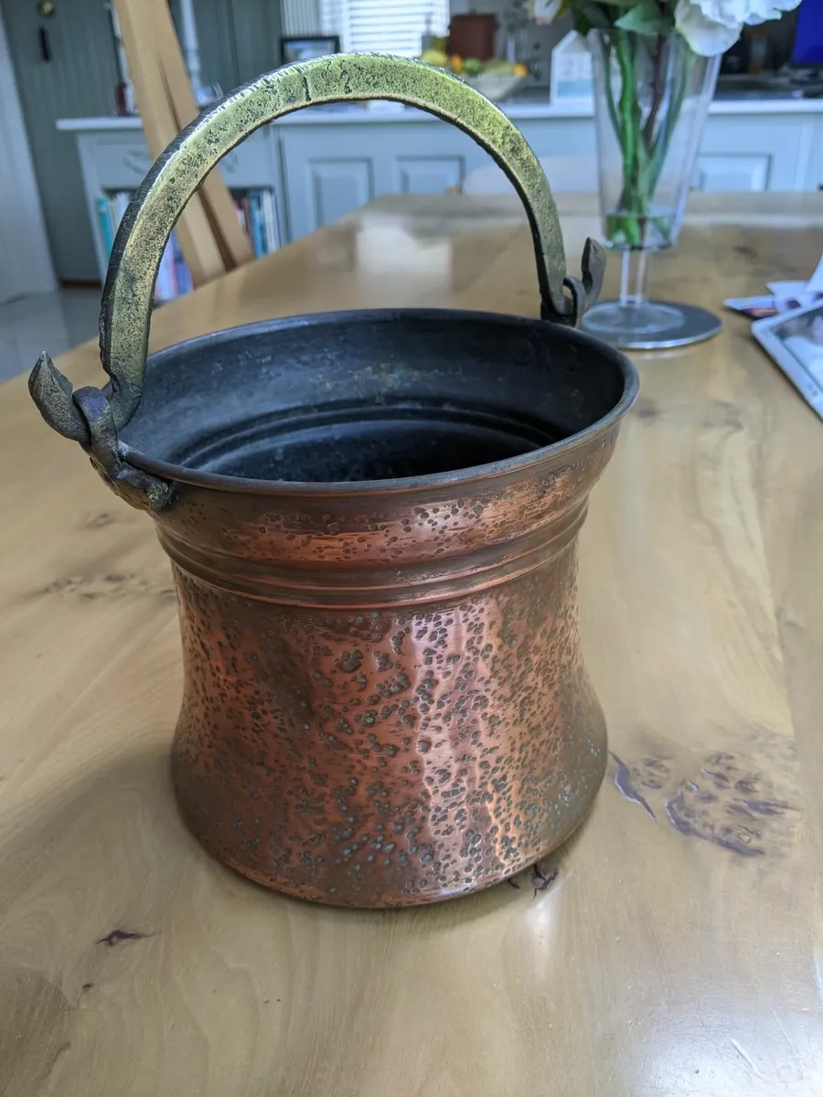 Antique Copper & Brass Pot - Image 2