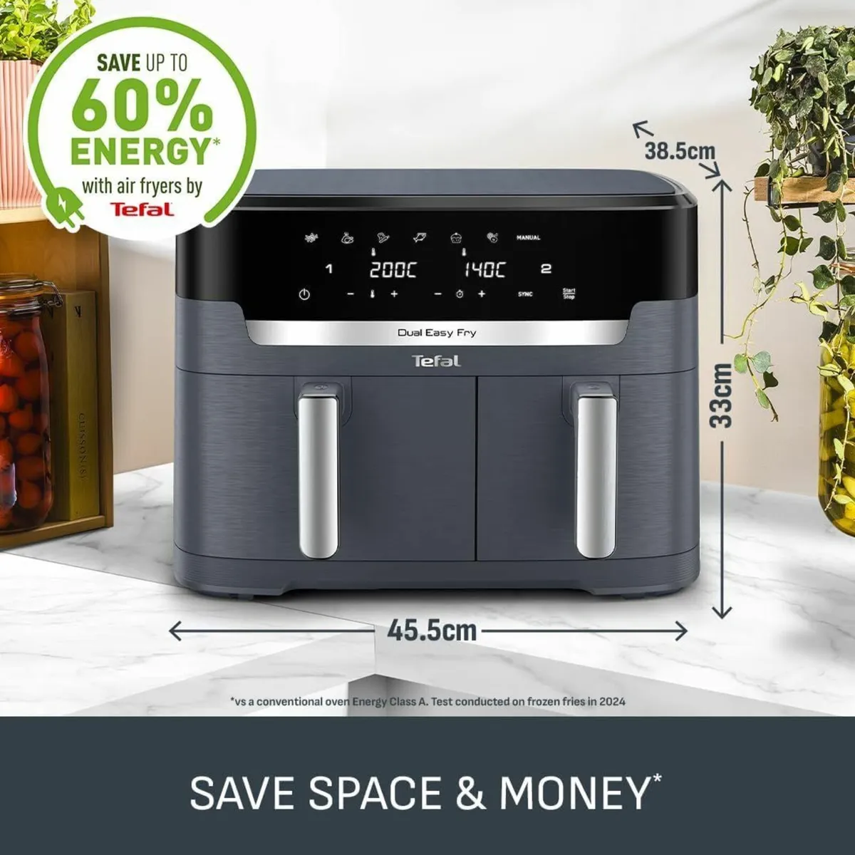 XXL Dual Easy Fry 11L Air Fryer Drawer No Oil - Image 2