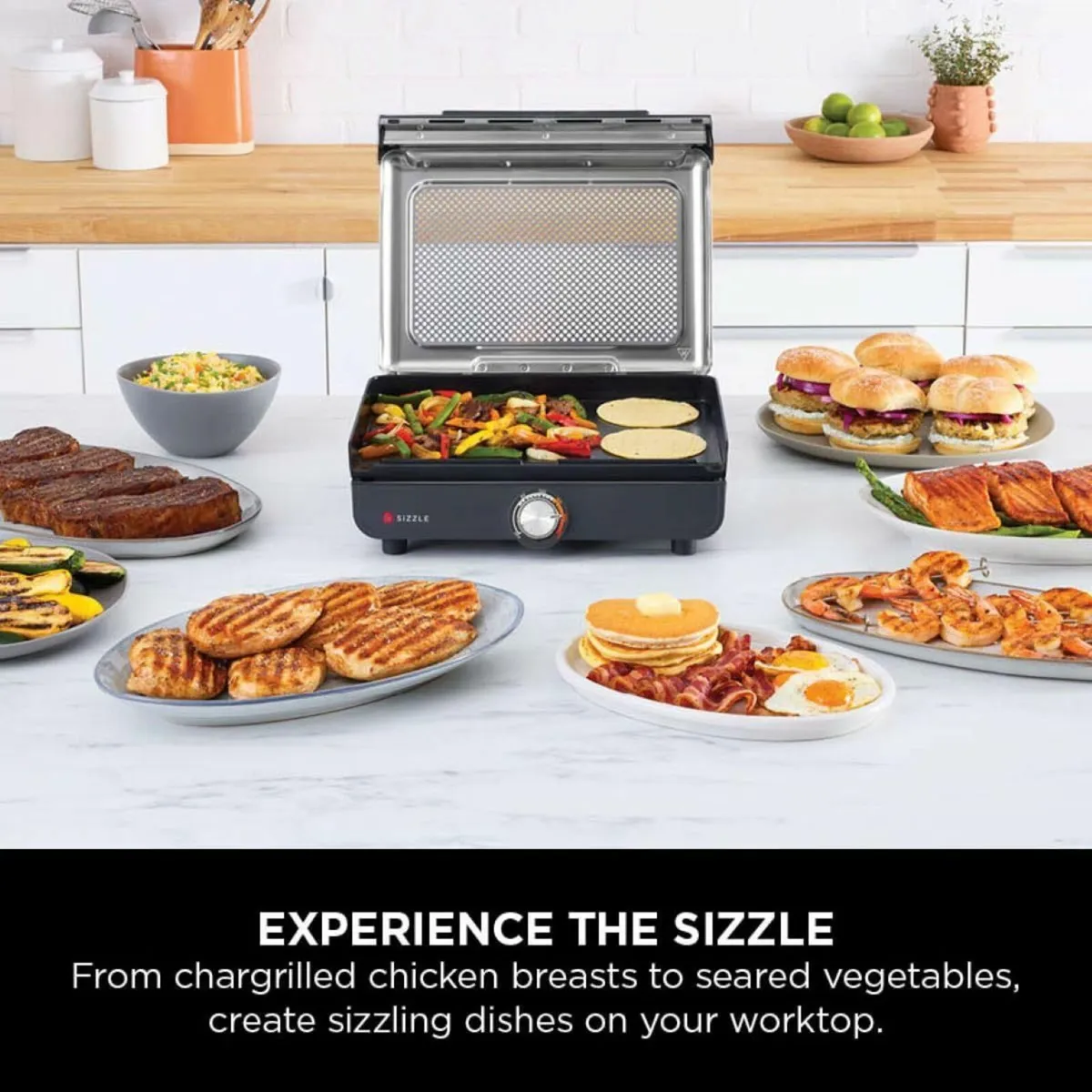 Sizzle Low Smoke Electric Indoor Grill Flat Plate - Image 3