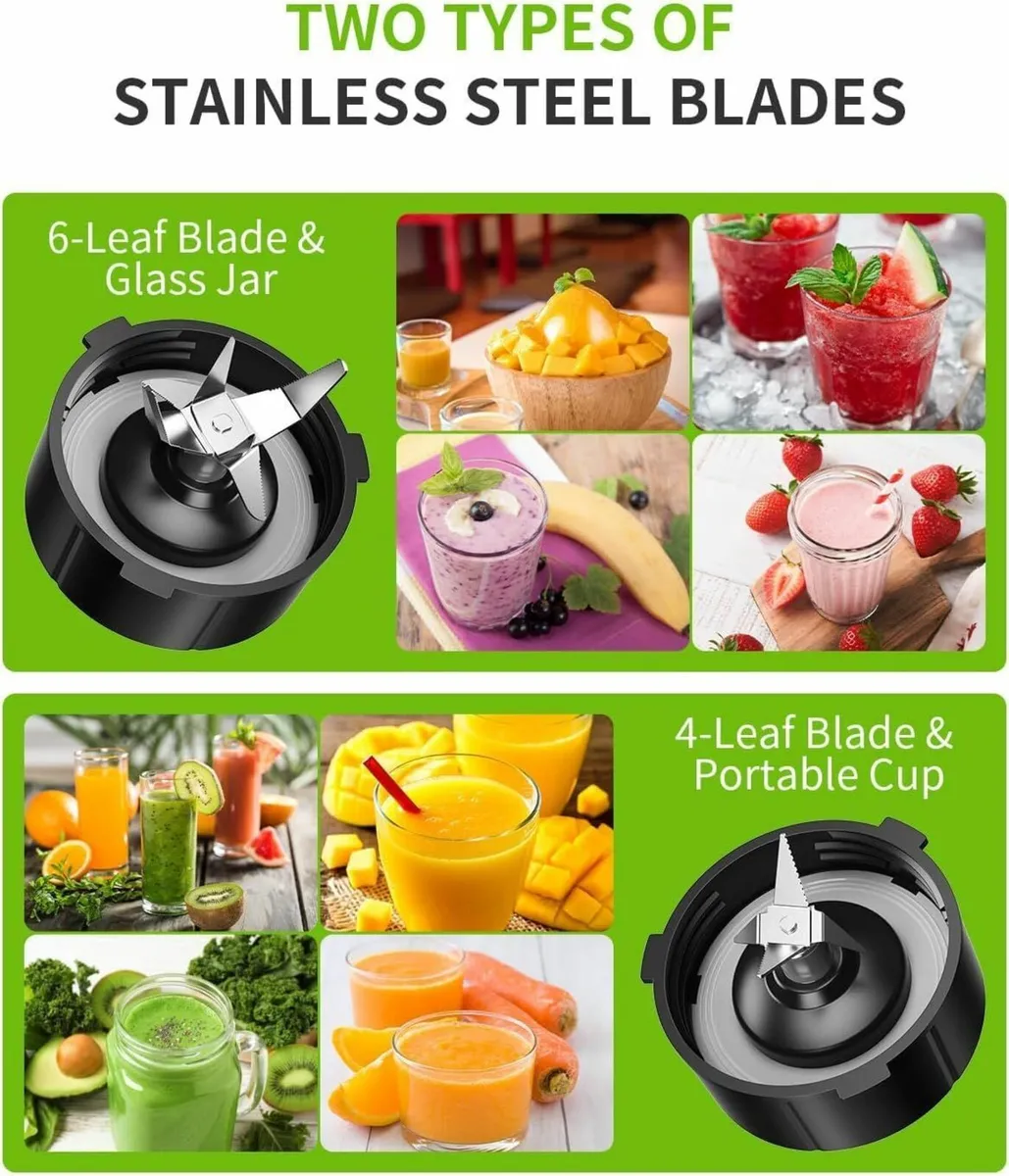 1200W Blender 2 in 1 Smoothie with 1.5L Glass Jug - Image 4