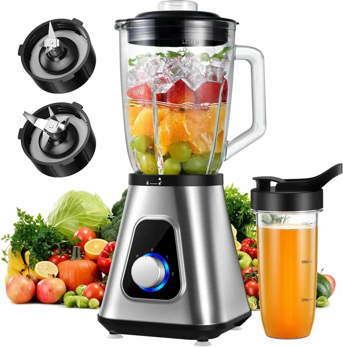 1200W Blender 2 in 1 Smoothie with 1.5L Glass Jug - Image 1
