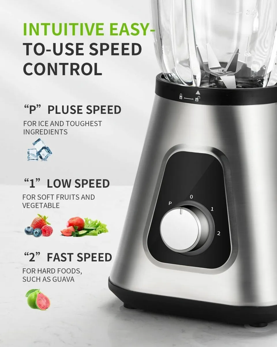 1200W Blender 2 in 1 Smoothie with 1.5L Glass Jug - Image 3
