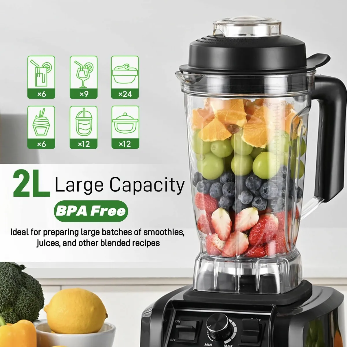 High Performance Jug Blender 2L Large Capacity - Image 3