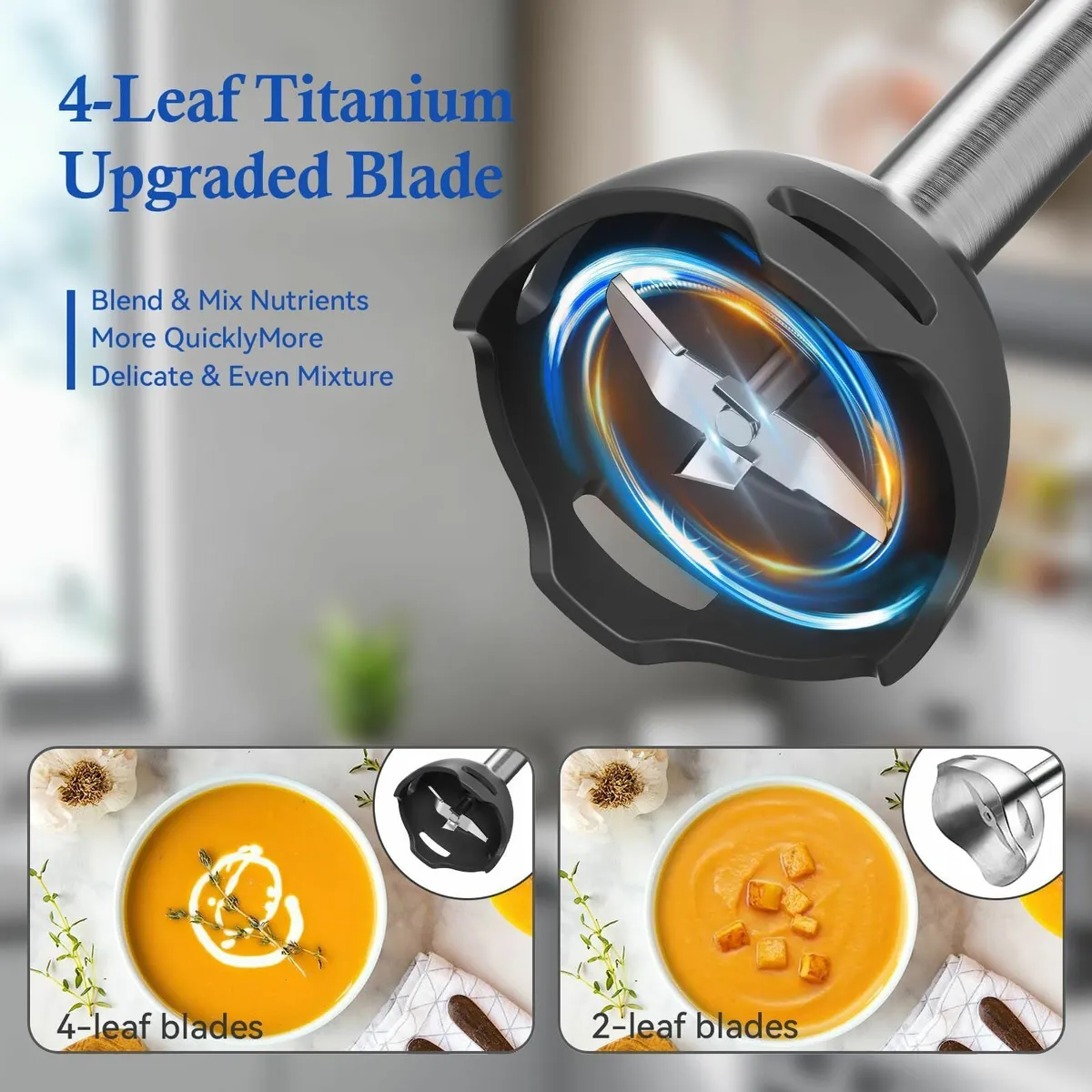 Immersion Blender 1100W 2-in-1 Hand Held with - Image 4