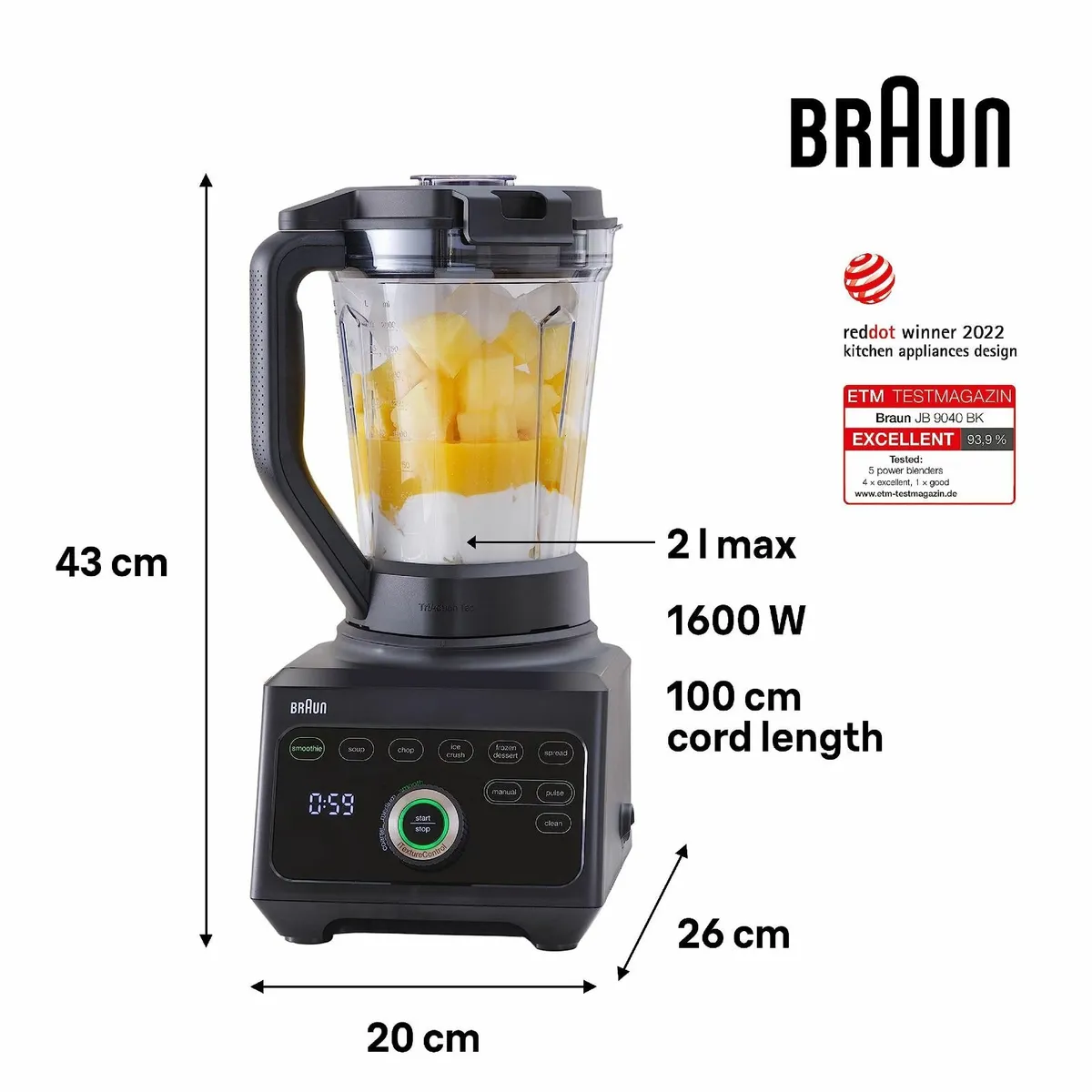 PowerBlend 9 JB9040BK Jug Blender with Unique - Image 2