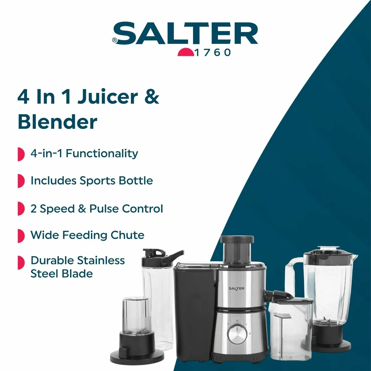 4 In 1 Juicer Blender – Fruit Smoothie Maker 1L - Image 3