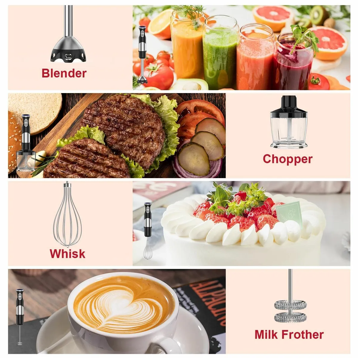 Electric Stick Hand Blender Handheld - 1100W - Image 4