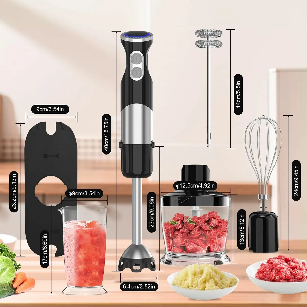 Electric Stick Hand Blender Handheld - 1100W - Image 2