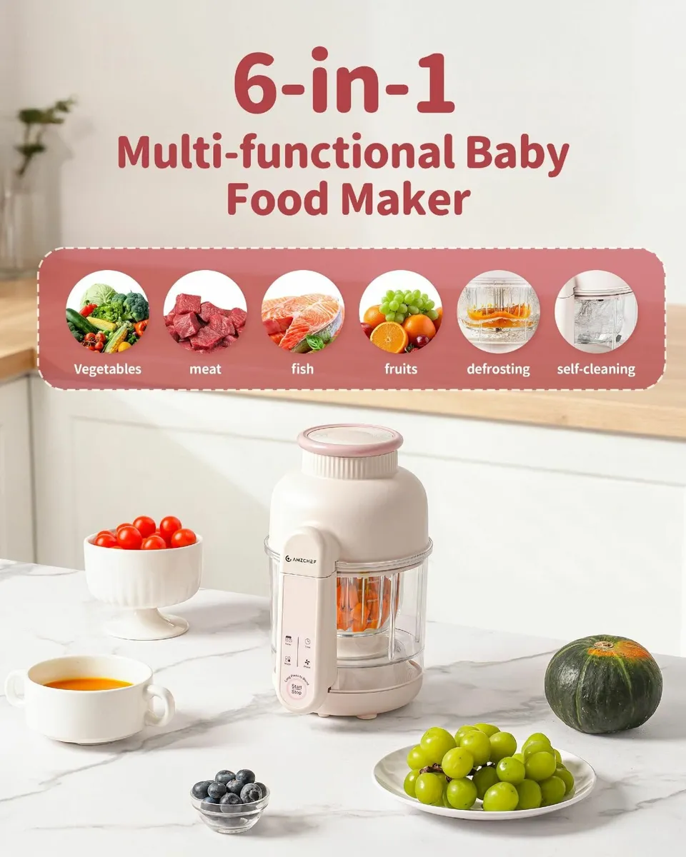 6-in-1 Baby Food Maker with Auto Steam Blend - Image 2