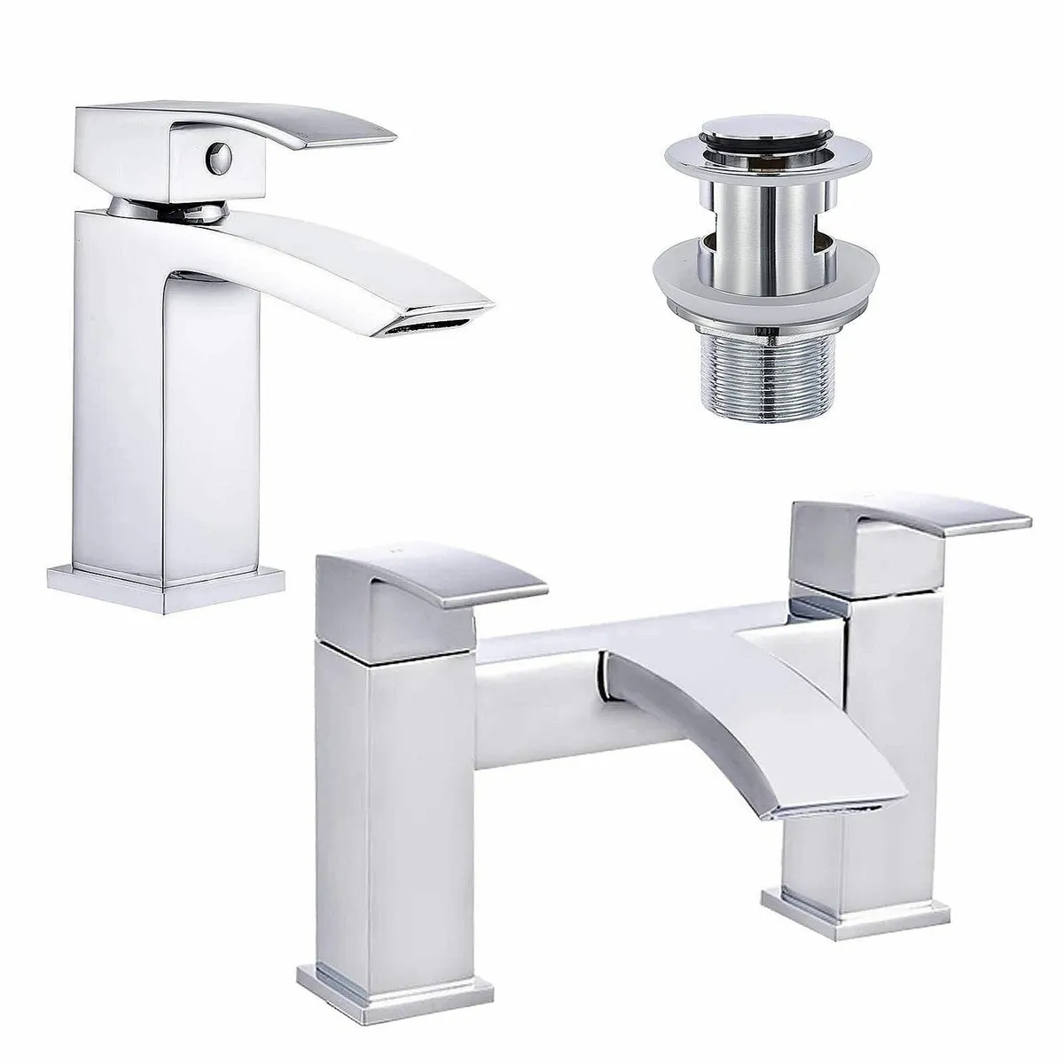 Bathroom Waterfall Basin Taps with Pop Up Waste - Image 1