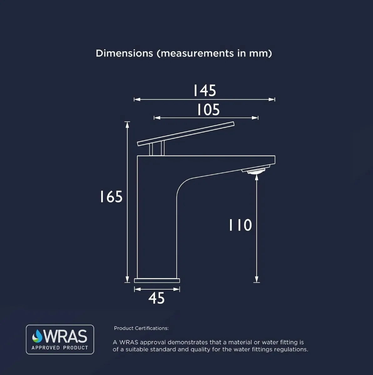 Delgado Eco Start Basin Mixer with Clicker Waste - Image 3