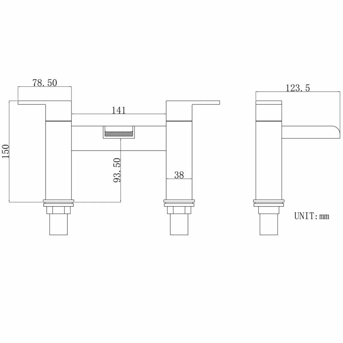 Waterfall Bath taps Bathroom Filler Mixer Tap - Image 3