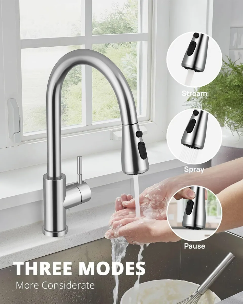 Kitchen Tap Mixer Taps with Pull Down Sprayer - Image 4