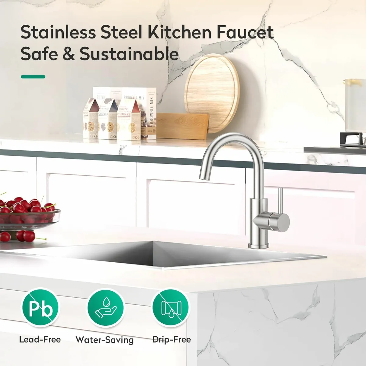 Kitchen Single Handle Mixer Tap Sink Basin Taps - Image 2