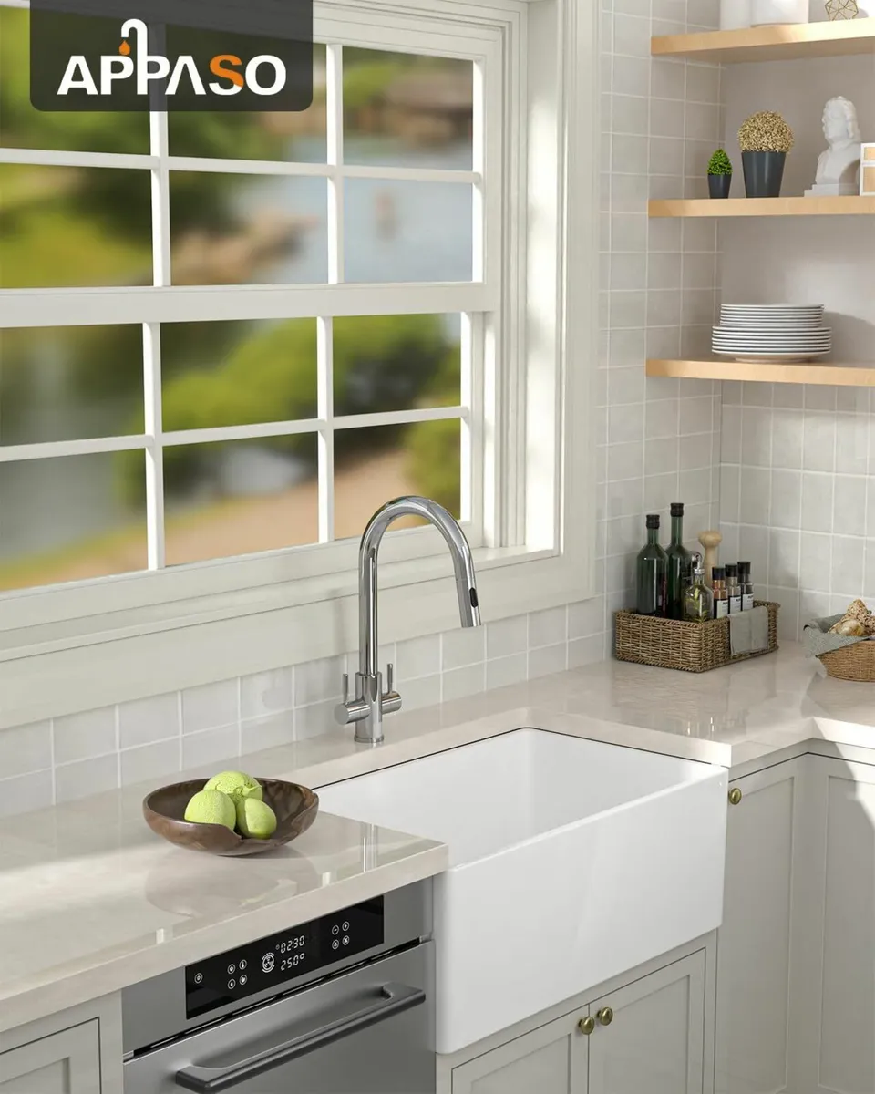 Kitchen Tap Dual Lever WRAS Certified Hoses - Image 2