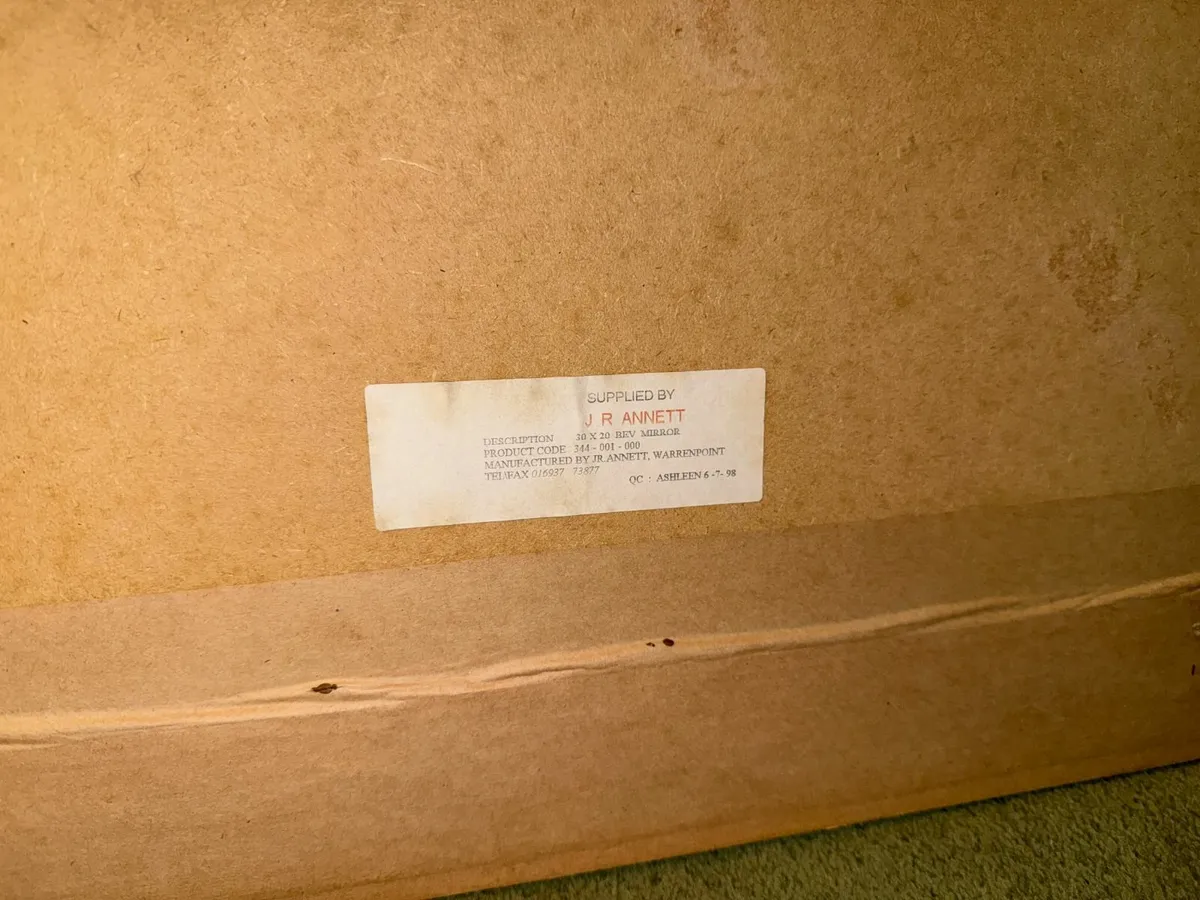 J.R. Annett bevelled mirror 89x64 with cert - Image 4