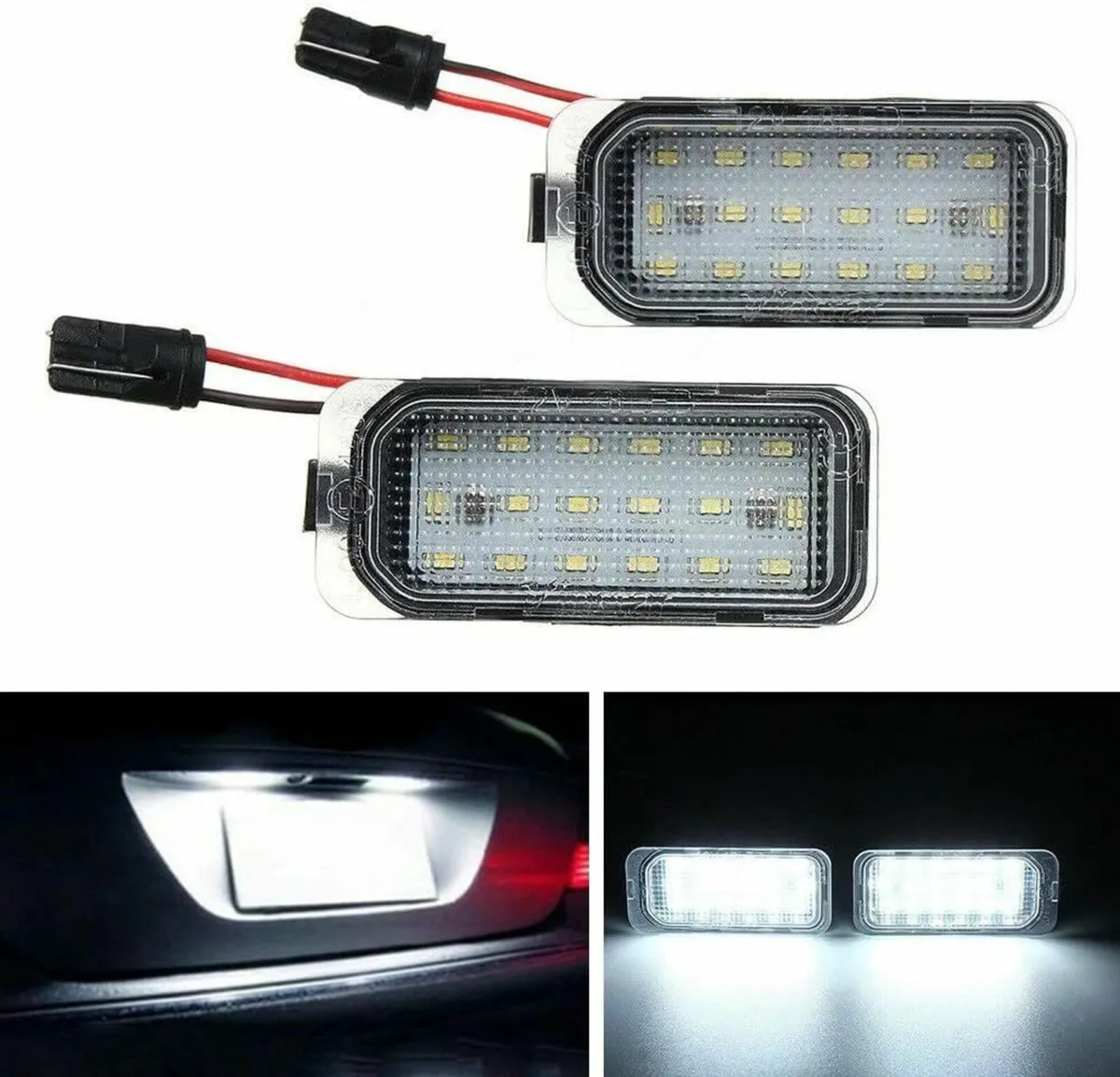 LED Rear Number Plate Light Lamps For Ford Focus F