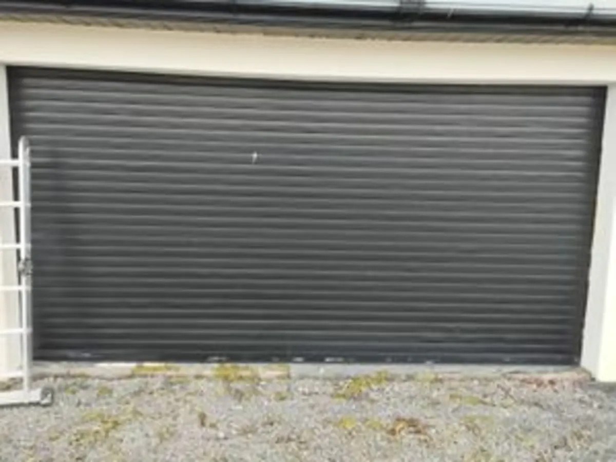 14ft black electric roller garage door - Image 1