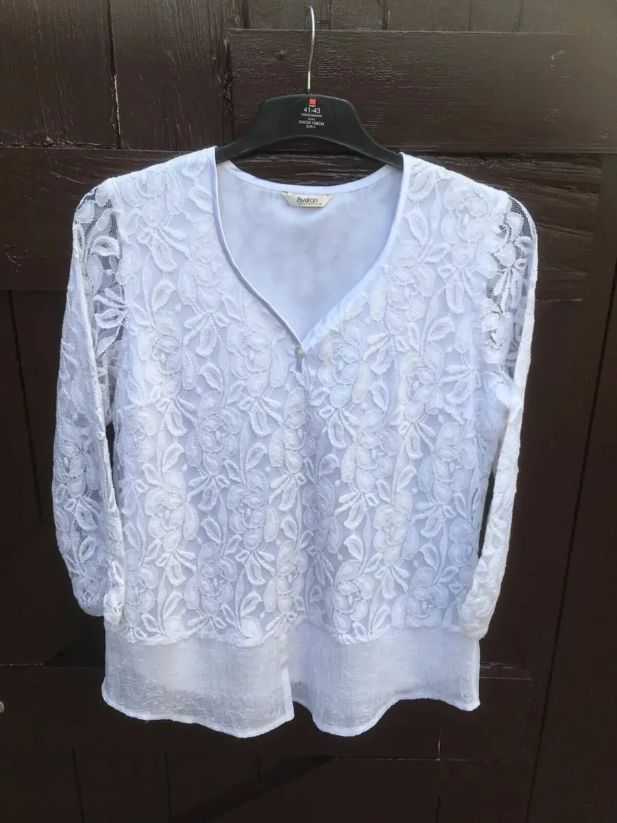 Avalon Lined Lace Top, Size 14, SnAvalon Low White - Image 2