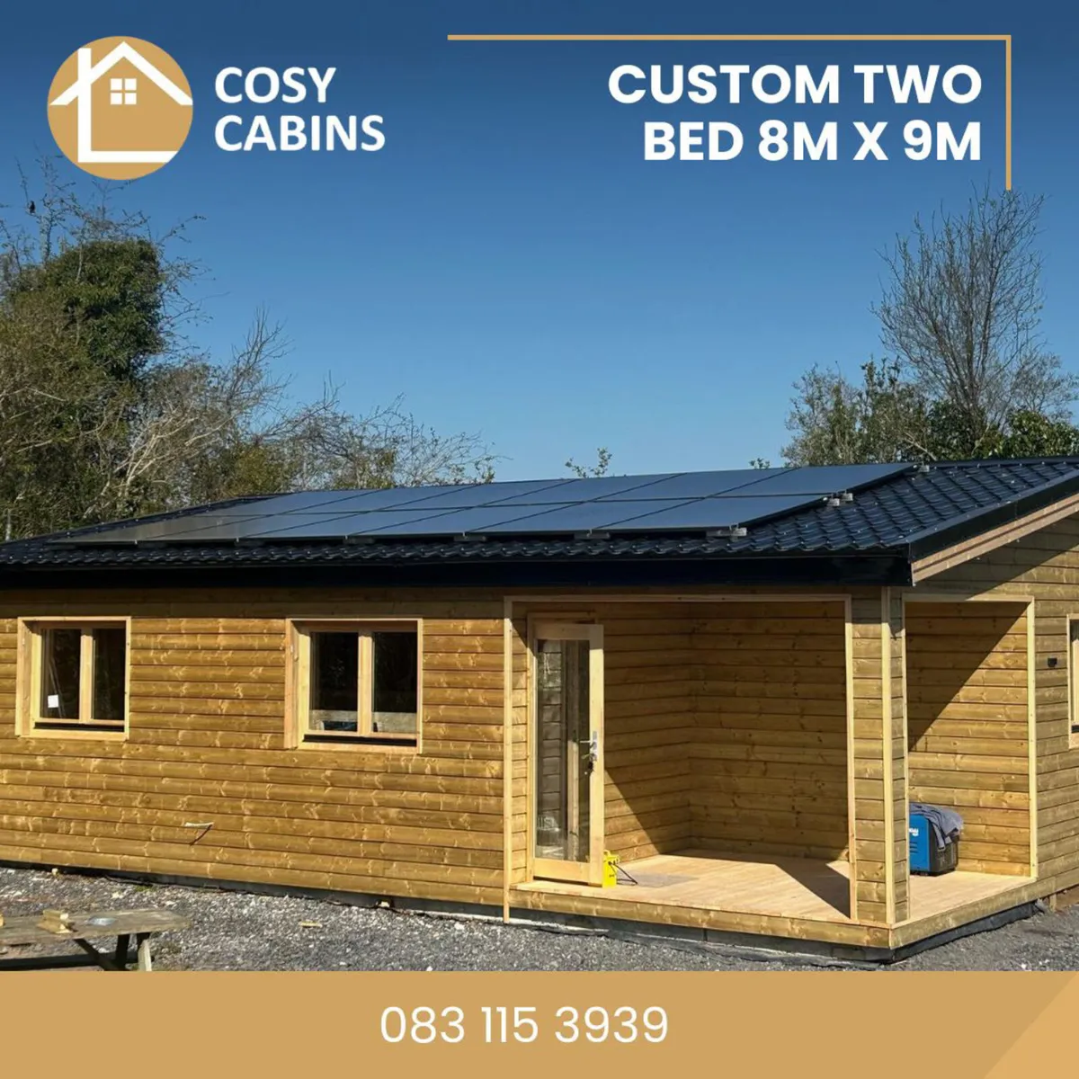 COSYCABINS.IE Custom Two Bed 8m x 9m - Image 1