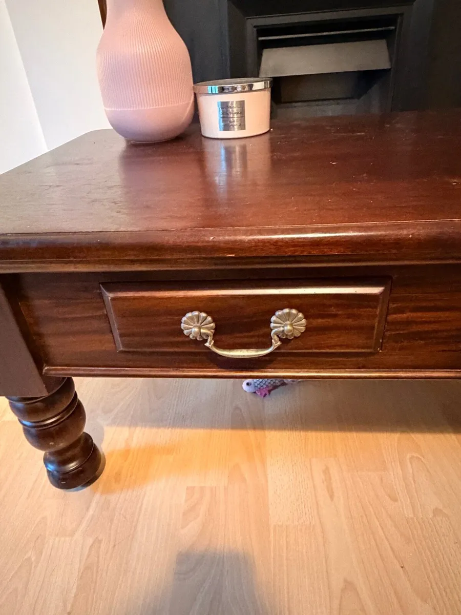 Wood Coffee Table with Drawers - Image 2