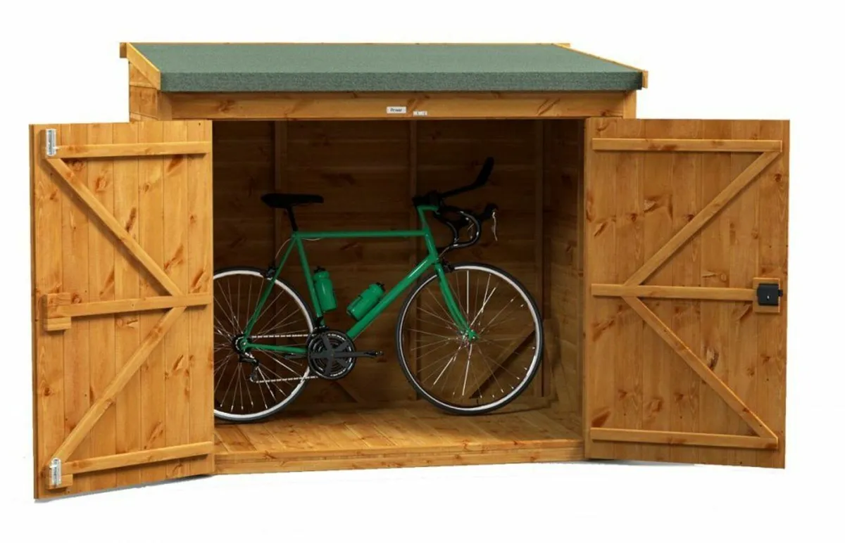 🪵 6×4 Coola Deluxe Timber Bike Shed Holds 3 Bikes - Image 1