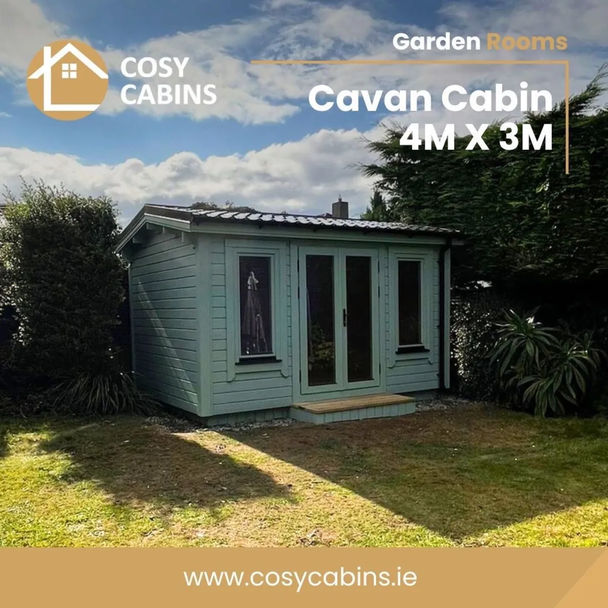 COSYCABINS.IE Garden Log cabins 4m x 3m - Image 1