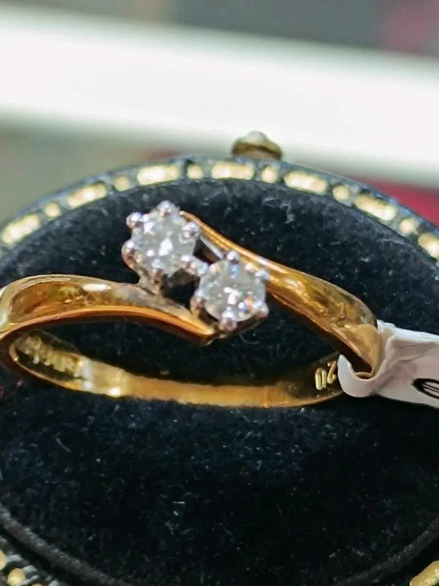 Toi et Moi Diamond 18k Yellow Gold Ring - Image 1