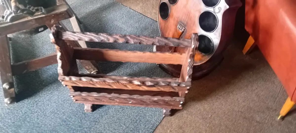 Vintage Wooden Magazine Rack