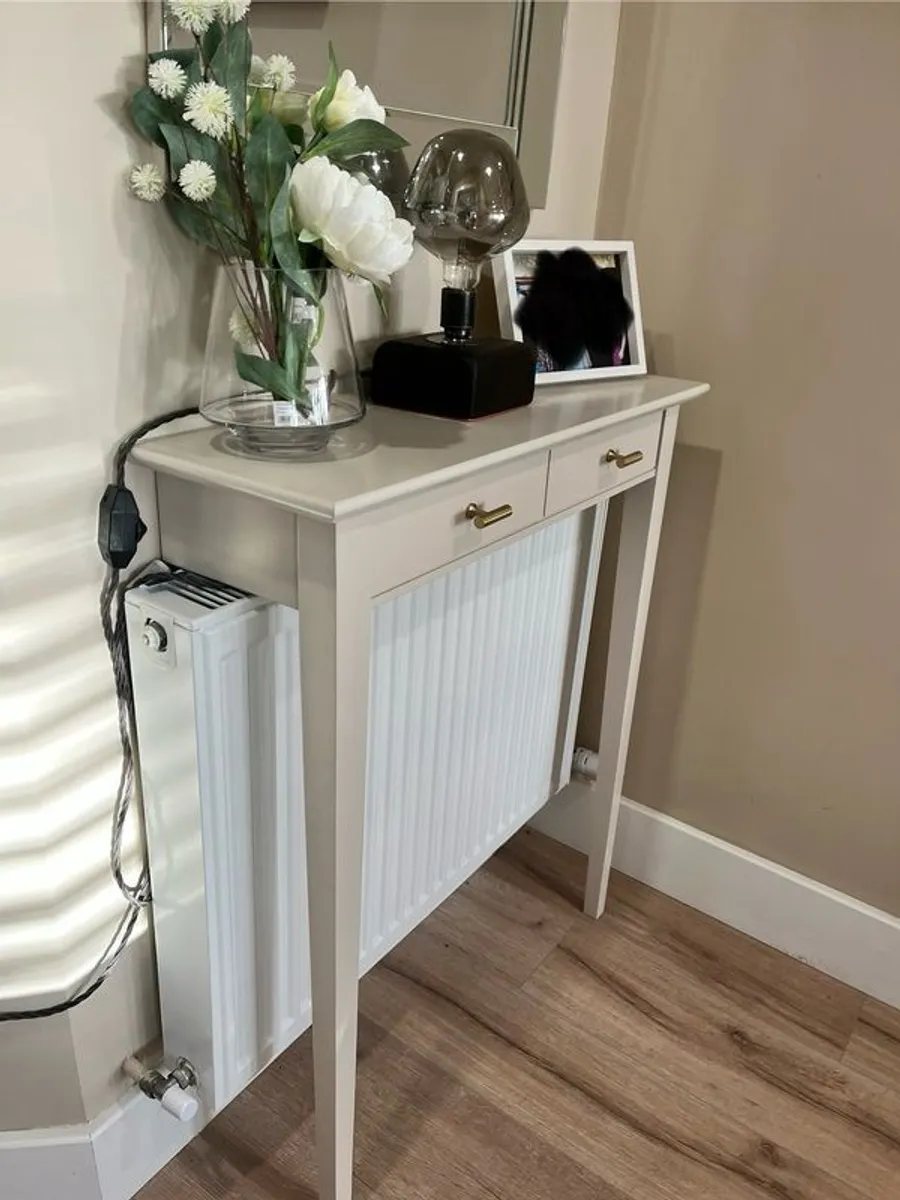Narrow Taupe Table Style Radiator Cover - Image 2