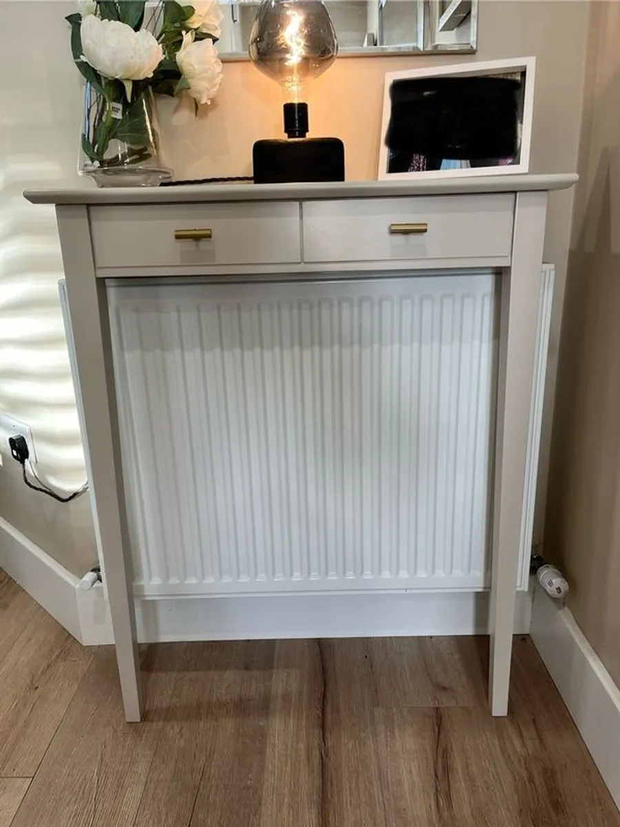 Narrow Taupe Table Style Radiator Cover - Image 3