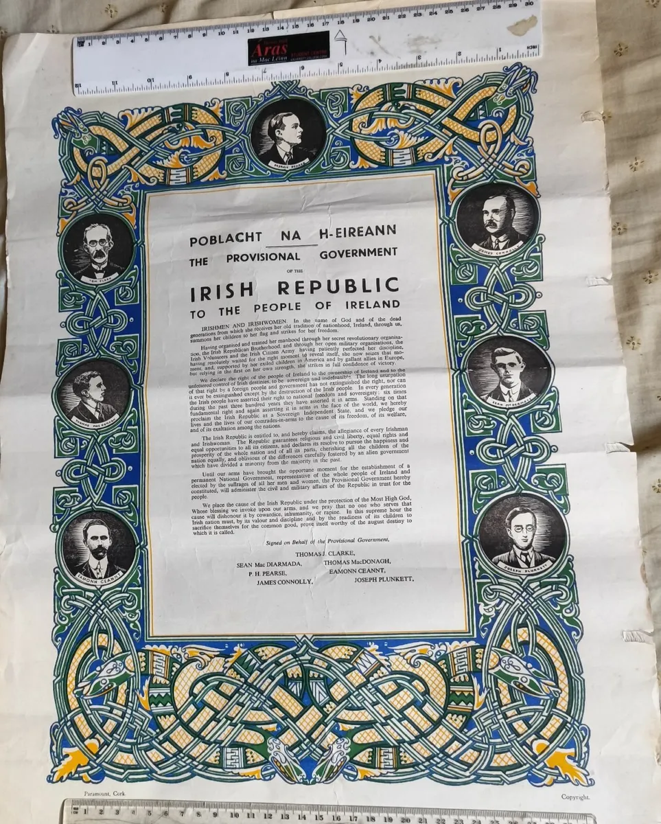 Vintage Irish Proclamation Poster - Image 1
