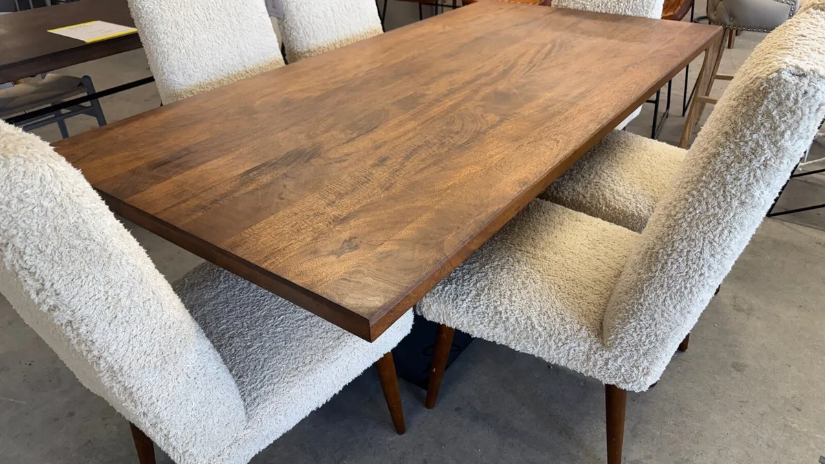 Handcrafted Wood Dining Table 200cm Ex Display - Image 1